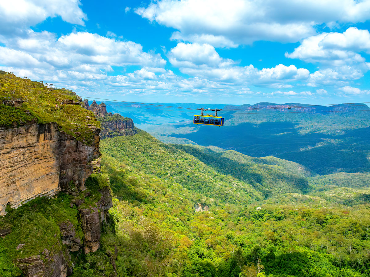 Aerial tramway over the Blue Mountains of Australia