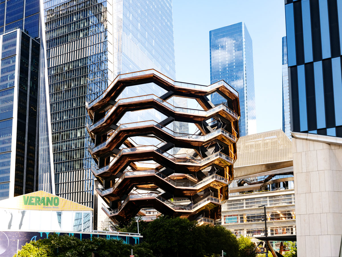 The Vessel outside the Shops & Restaurants at Hudson Yards in New York City