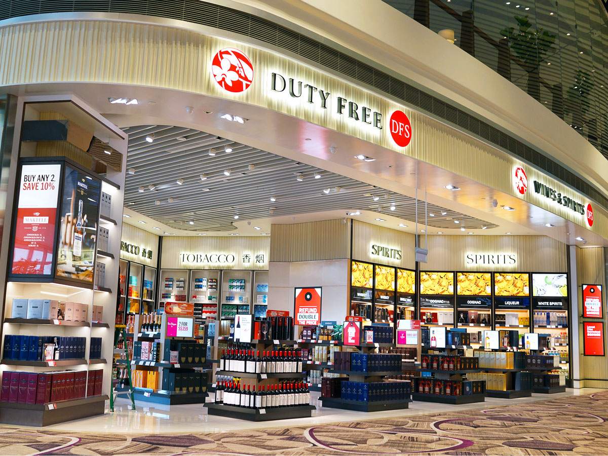 Duty-free shop in airport terminal
