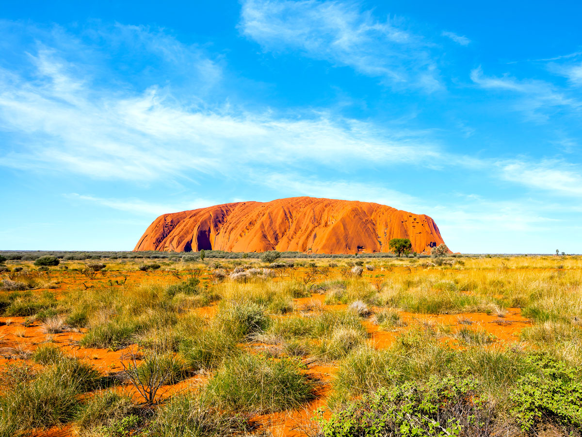 Uluru rock formation in the Australian Outback
