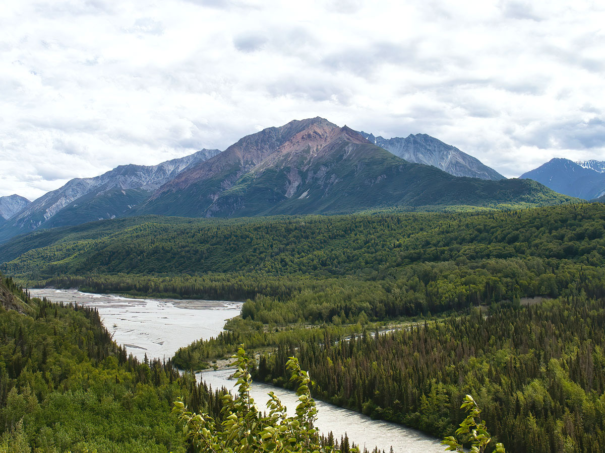 Mountains and river outside of Anchorage, Alaska