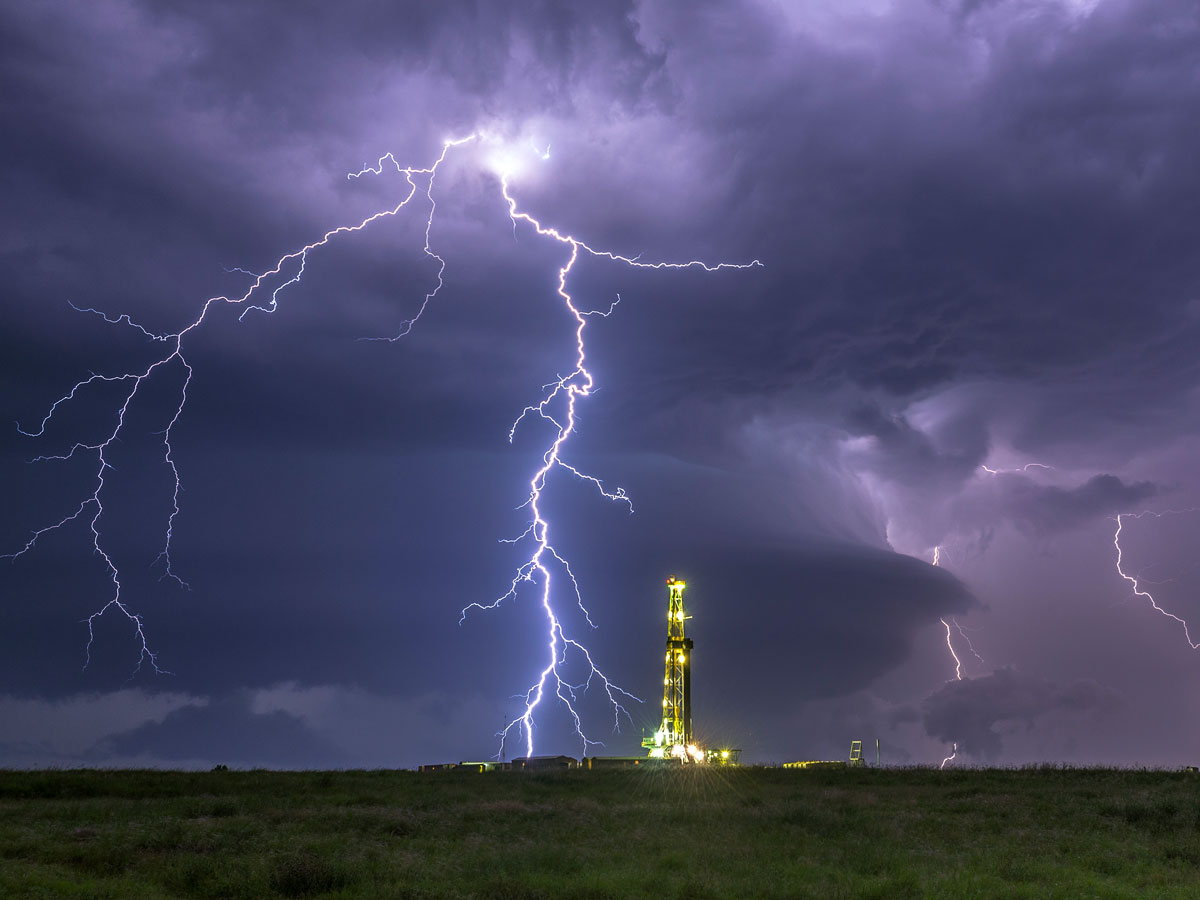 Lightning strike over Texas