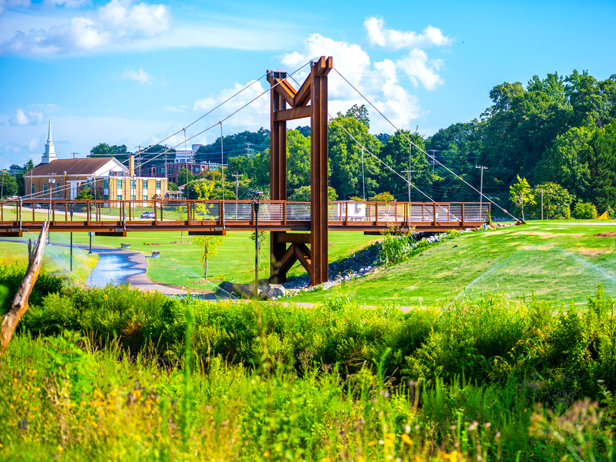 Park and bridge in Greenville, South Carolina