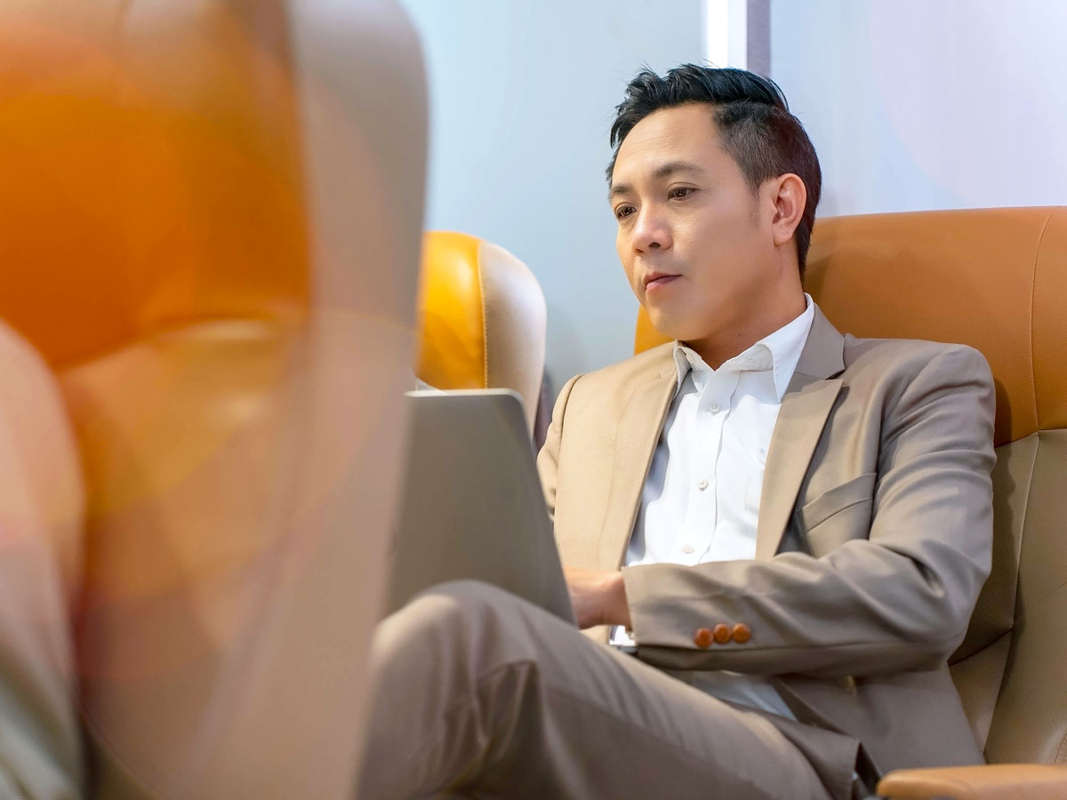 Person working on laptop