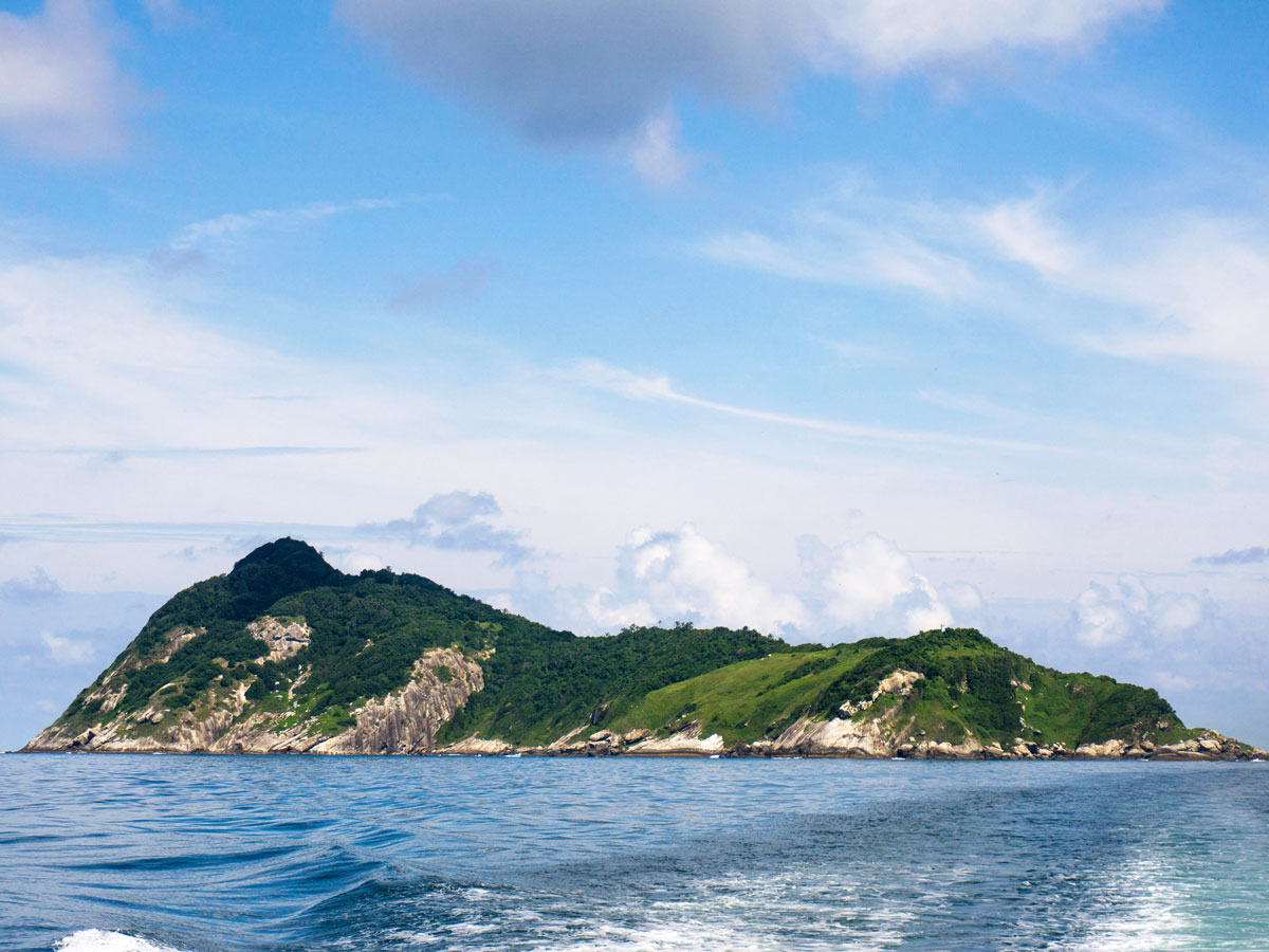 Ilha de Queimada Grande seen across water