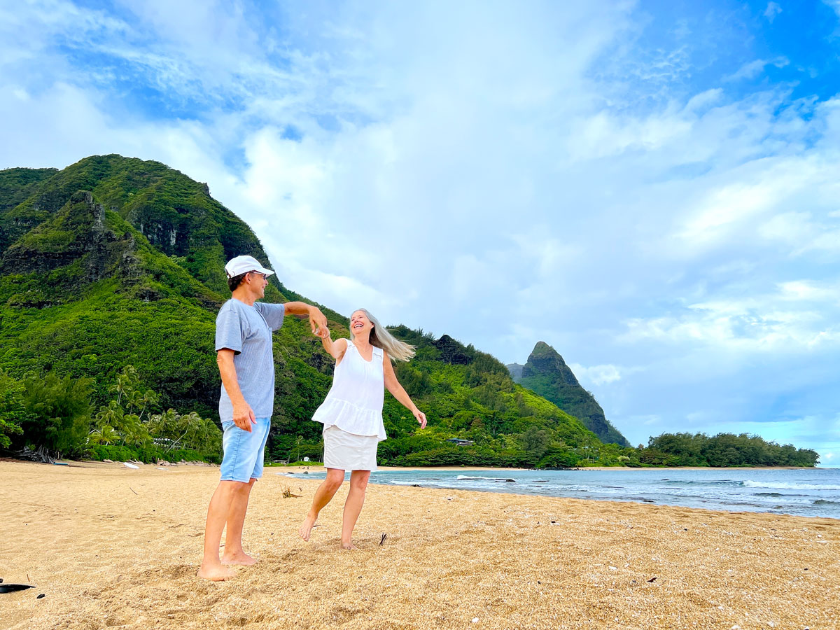 Couple on Hawaiian beach