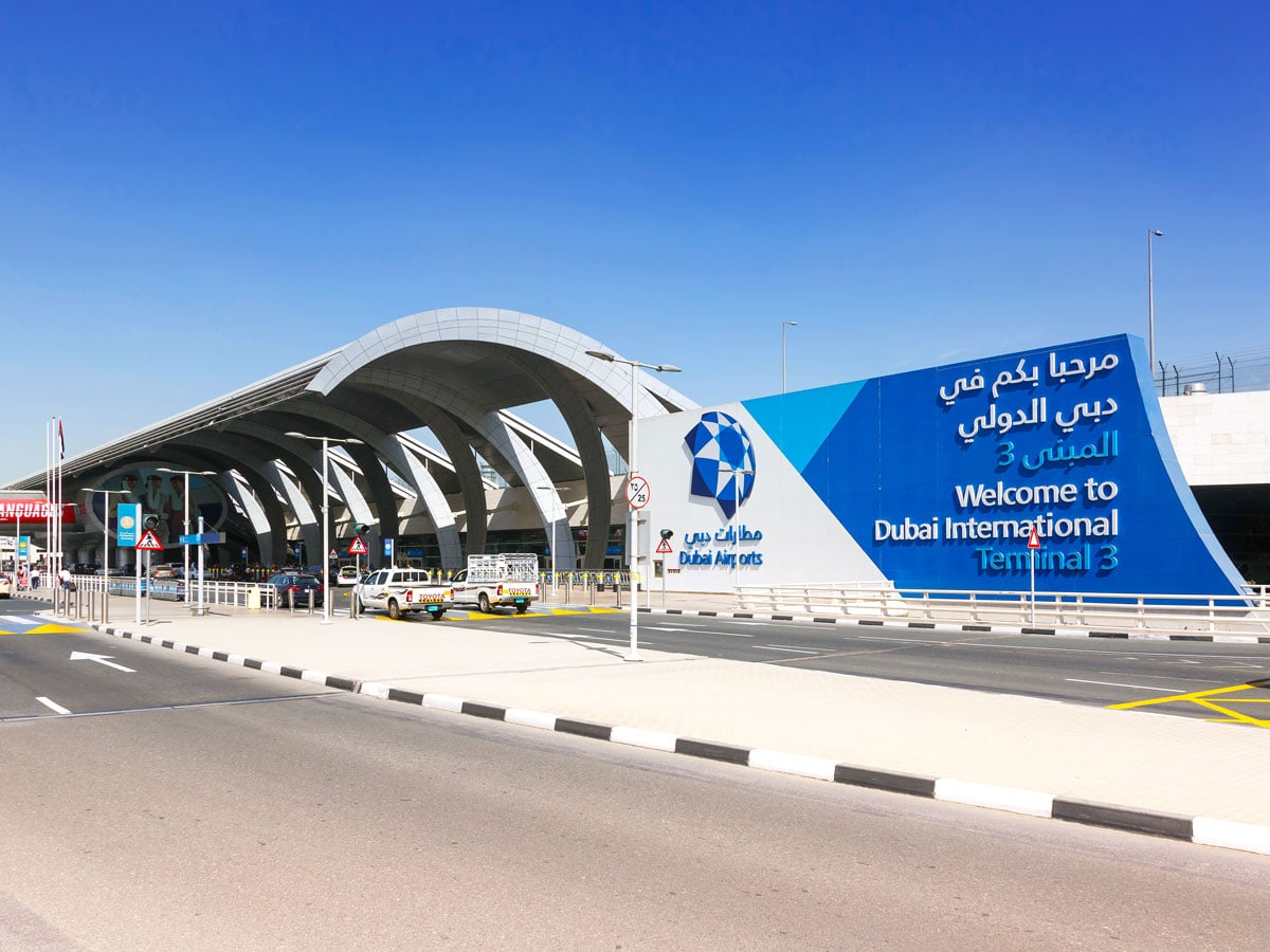 Passenger drop-off area at Dubai International Airport