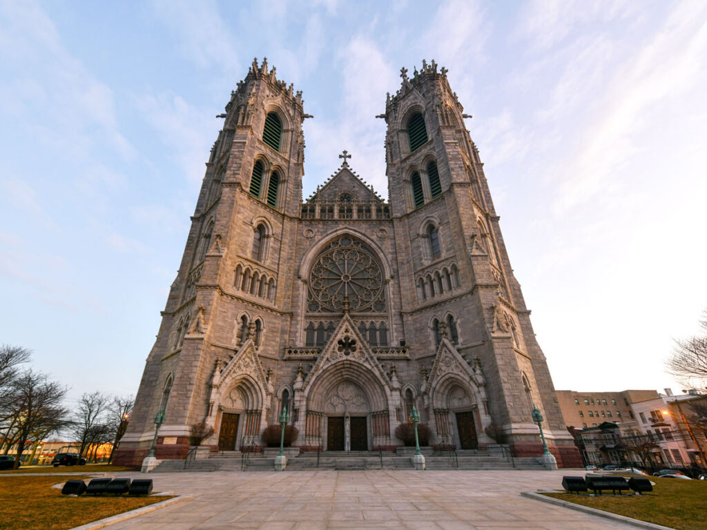 Exterior of Cathedral Basilica of the Sacred Heart in Newark, New Jersey