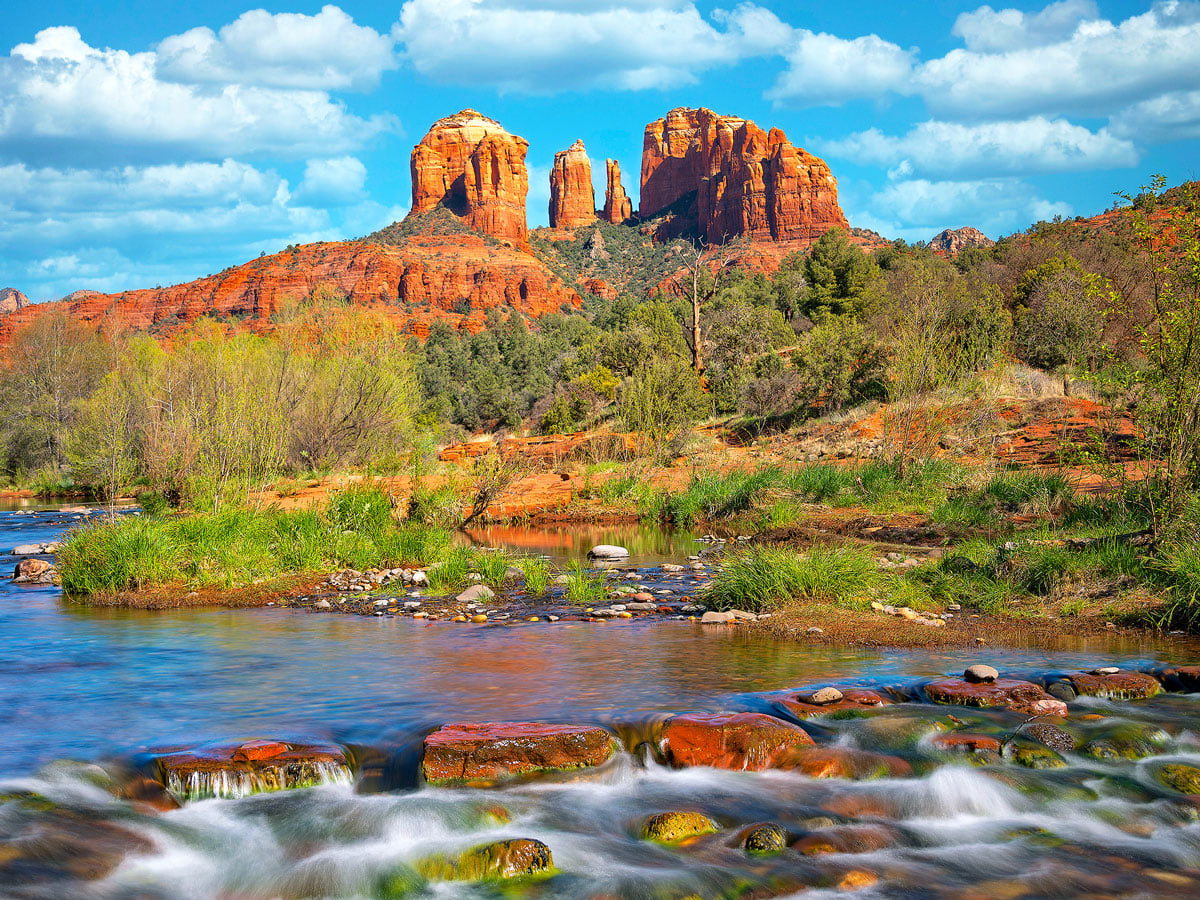 River and red rock formations outside of Sedona, Arizona