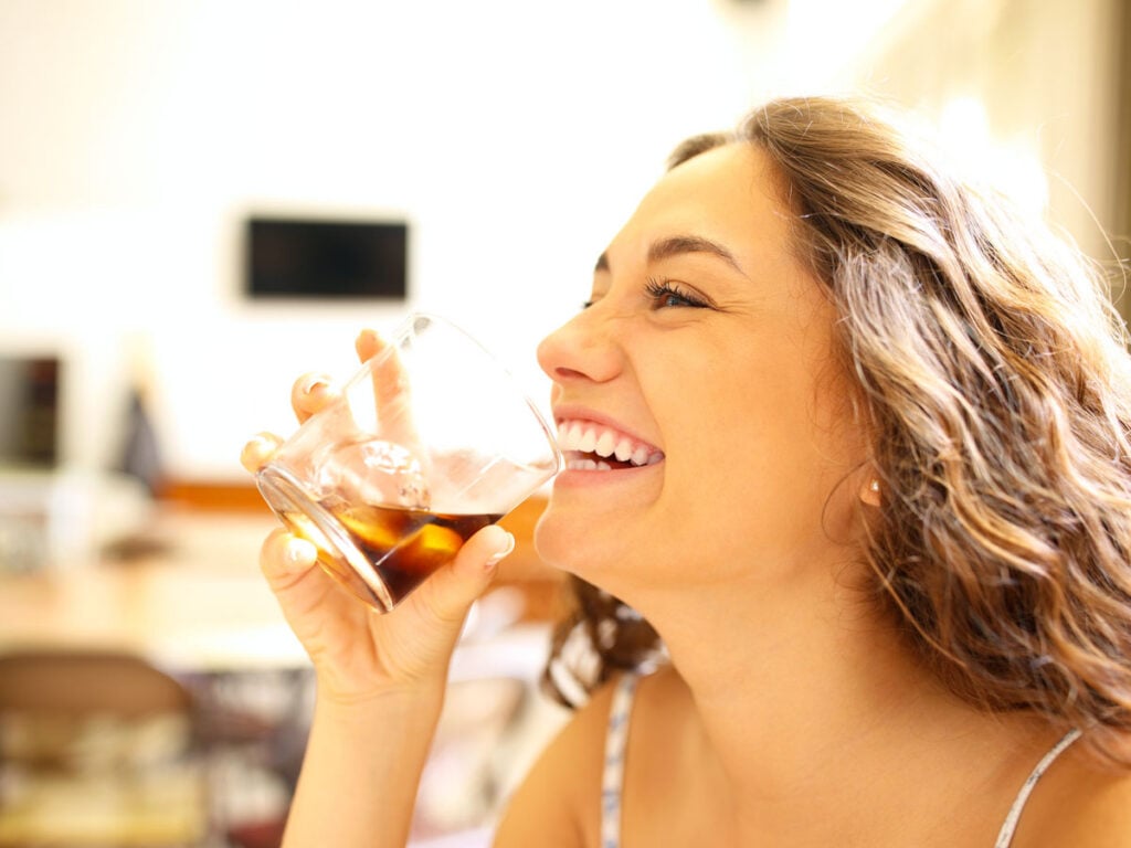 Woman enjoying cocktail