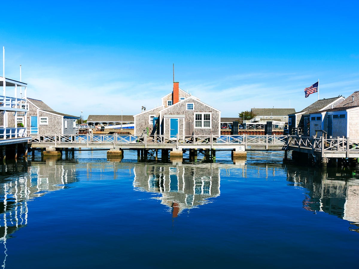 Waterfront buildings in Nantucket, Massachusetts 