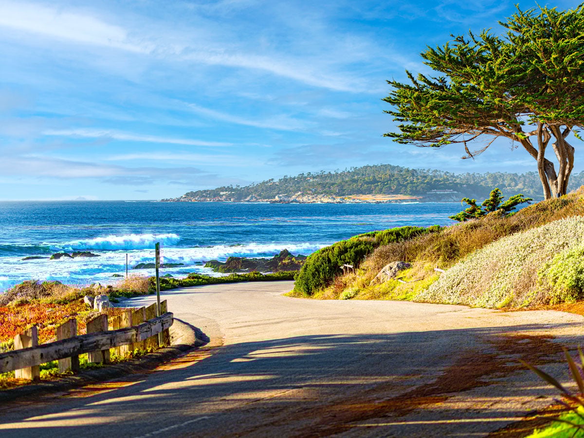 Winding coastal road in Carmel-by-the-Sea, California